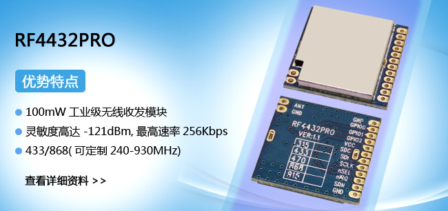 無線收發(fā)模塊RF4432PRO