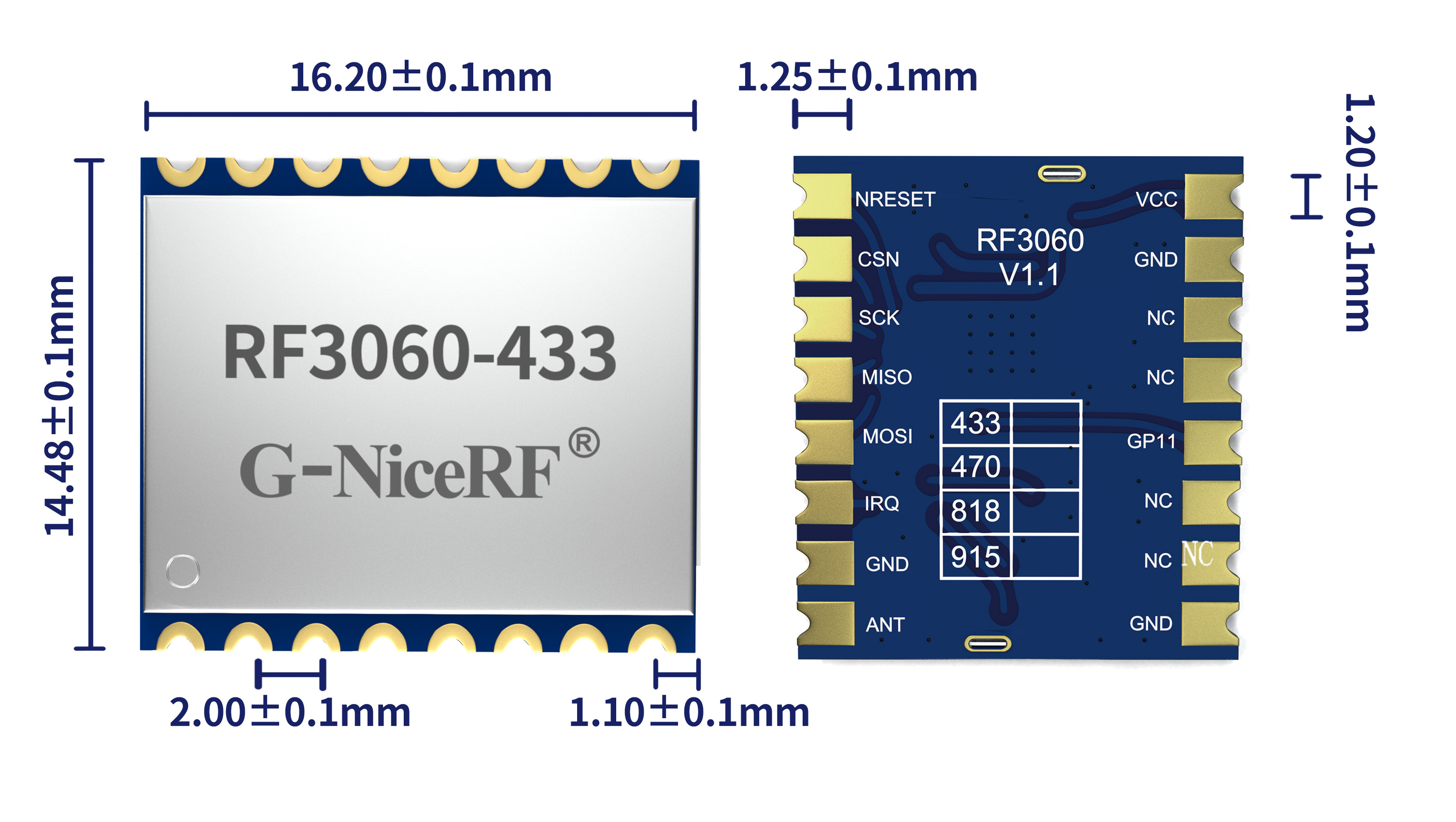 RF3060模塊尺寸