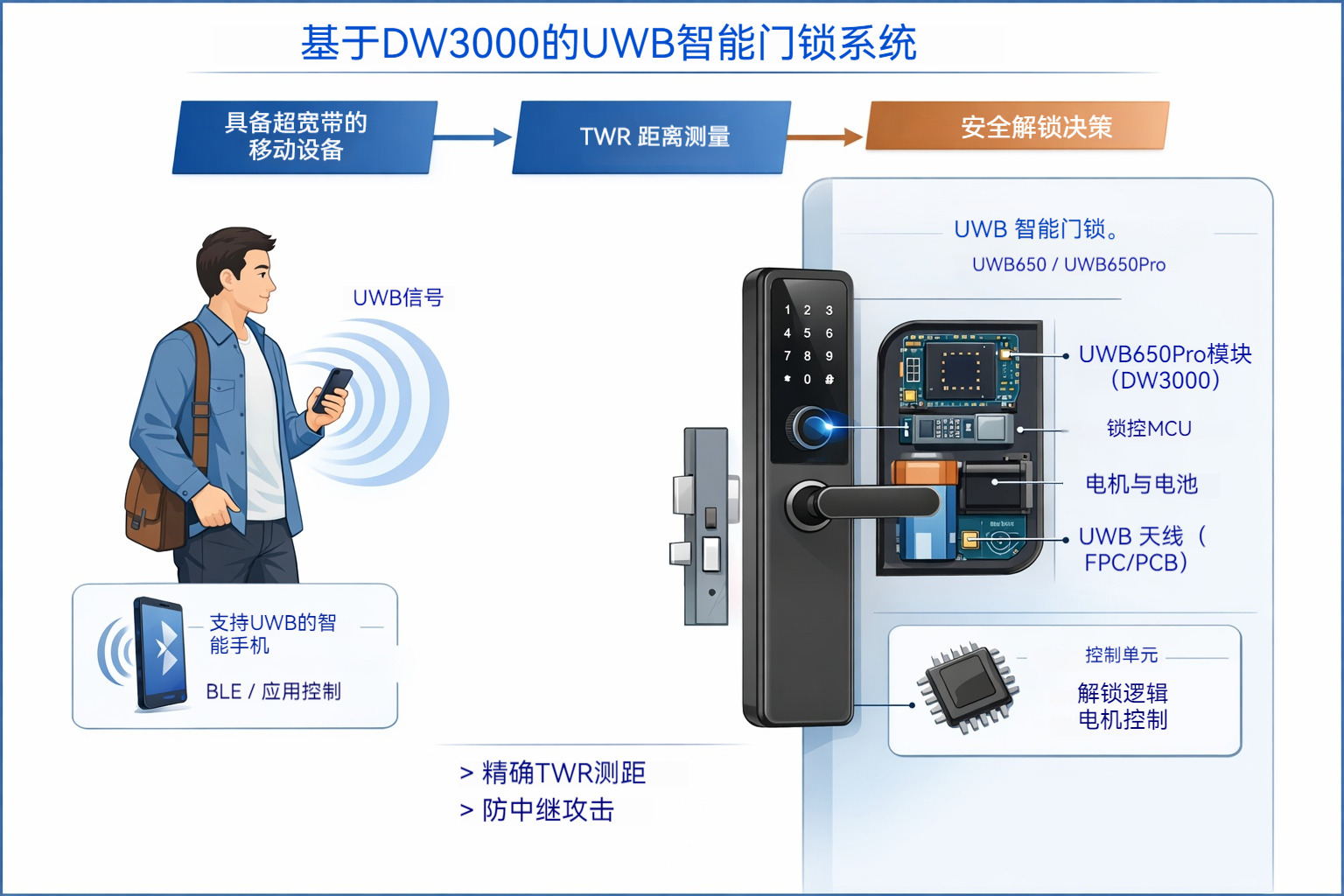 基于DW3000的UWB智能門(mén)鎖系統(tǒng)